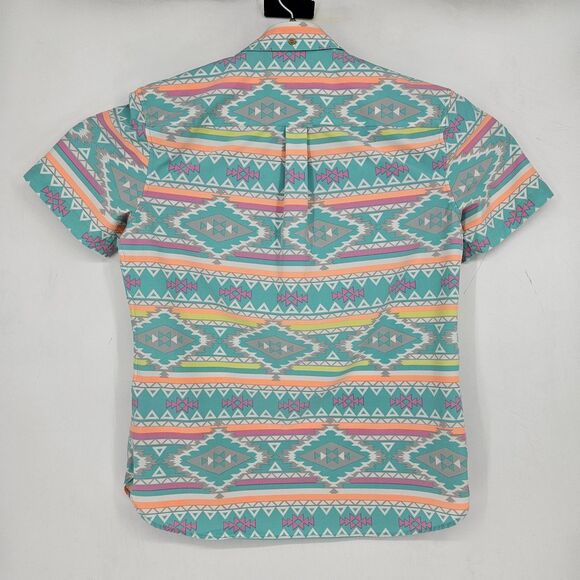 Chubbies Nutter‎ Shirt Mens Medium Performance Polo Colorful Aztec Weekend - Picture 3 of 9